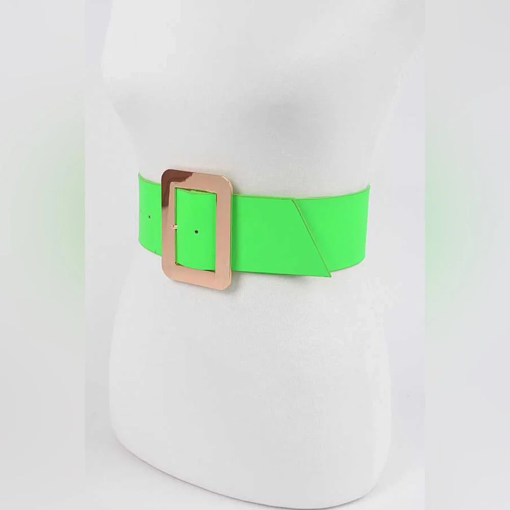 Neon Vegan Leather Waist Statement Belt